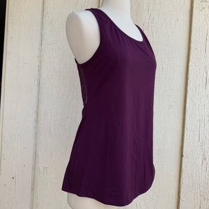 Purple Open Back Workout Tank